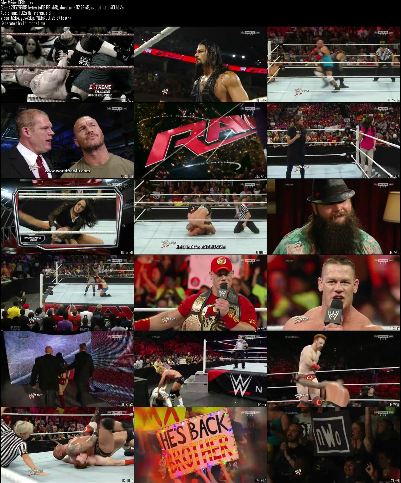 WWE Monday Night Raw 11th August (2014)